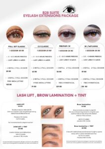 Package details for Eyelash Extensions.